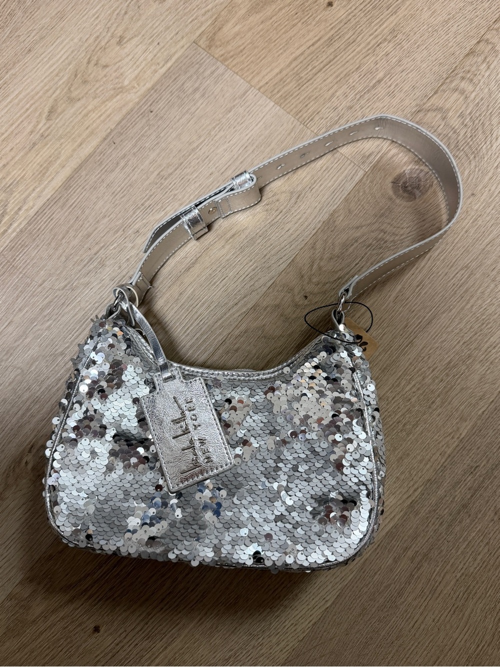 Silver Sequin Shoulder Bag